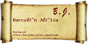 Barczán Júlia névjegykártya